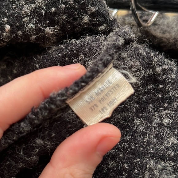 Toto n Ko Vintage Fuzzy Collared Cardigan Jacket - Greige - Picture 4 of 5